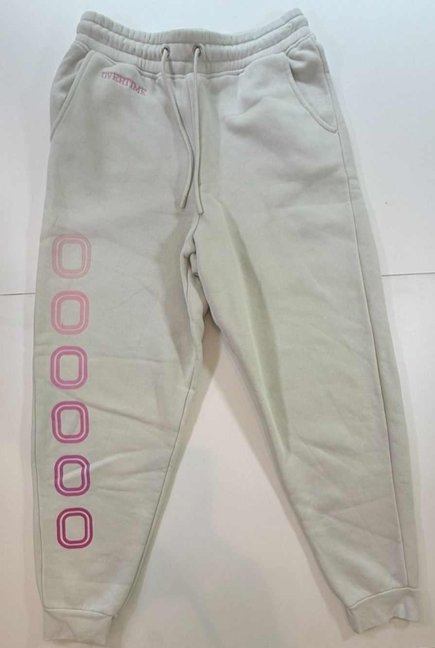 OVERTIME LOGO Men's SWEATPANTS CREAM SIZE SMALL
